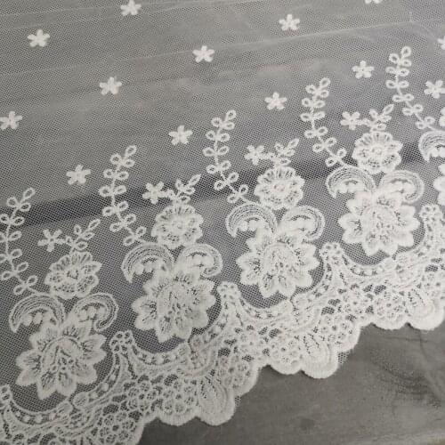 3 Yards 30cm White Cotton Mesh Lace Fabric Decoration Handmade DIY Garment Needlework Sewing Underwear Fabric Clothing H54