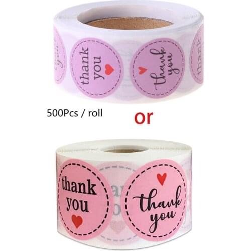 500pcs Thank You Stickers Handmade Round Packaging Seal Label Scrapbooking Decoration Baking Stationery