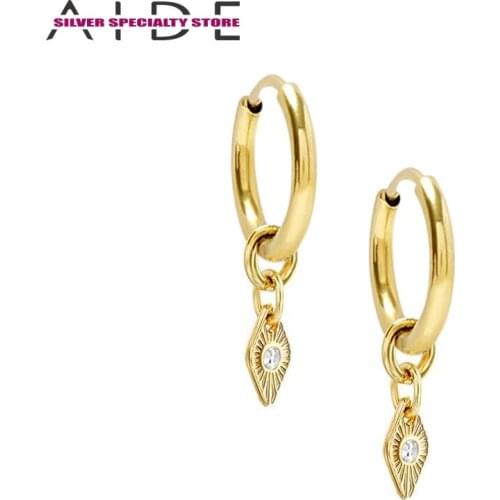 AIDE Zircon Eye Hoop Earring S925 Silver Earrings For Women Earrings 2020 Trend For Girls Fine Jewelry Pendientes Aretes Gifts