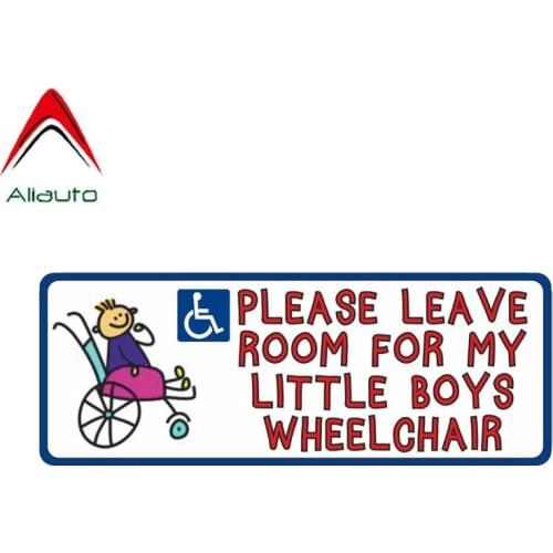Aliauto Personality Car Sticker Funny Disabled Boy Mobility Wheelchair Accessories Cover Scratch Waterproof Decal PVC,15cm*5cm