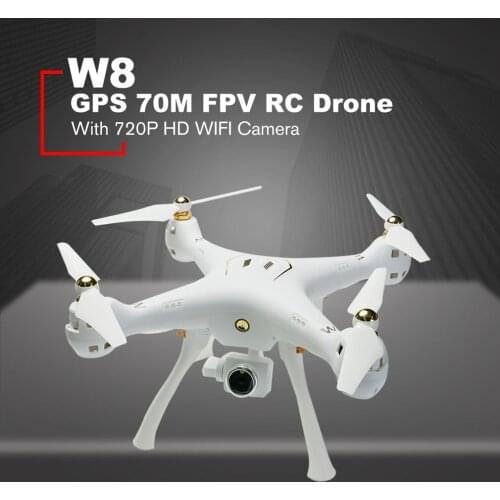 ATTOP W8 2.4G Drone with 1080P Camera 4CH Long Distance RC Quadrocopter Built-in GPS Headless Mode Altitude Hold Wifi FPV Drone