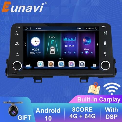 Eunavi DSP 4G 64G Android 10 Car Radio For Kia Morning 3 Picanto 2017-2020 Multimedia Video Player Navigation GPS no 2 Din DVD