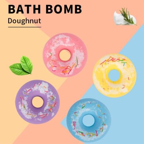 1PC Doughnut Bath Bomb Skin Whitening Bath Salt Body Moisturizing Bath Natural Bubble Gift Set Spa