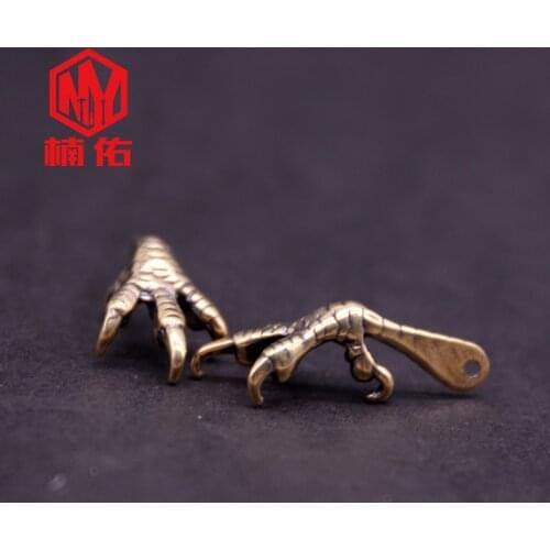 Punk Style Car Keychain EDC Brass Bird Claw Retro Animal Keychain Pendant Male And Female Key Bag Accessories