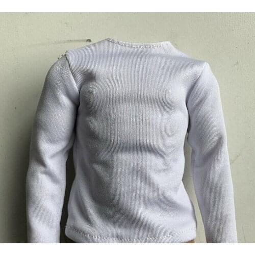 1:6th Stretch Long Sleeve Round Neck T-shirt Model for 12" Action Doll Toys