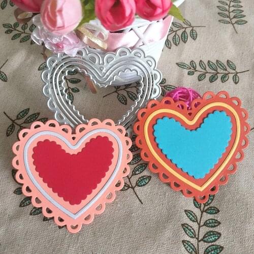 New style heart-shaped metal cutting mold with lace, used for DIY scrapbook, card, photo album decoration, handmade craftsafts