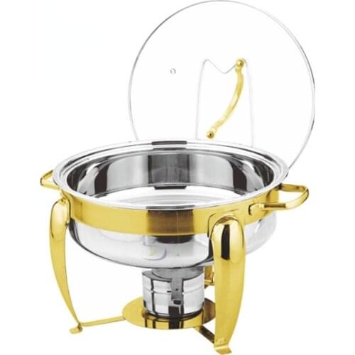 Round Hotel Stainless Steel See-through Buffet Stove Electric Heating Breakfast Maintaining Furnace Flip Visual