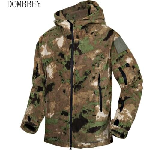 Military Fleece Tactical Jacket Men Thermal Outdoors Warm Hooded Coat Camouflage Softshell Hiking Hunting Outerwear Army Jackets