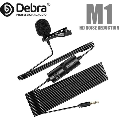Debra M1 Recording Microphone Lavalier Lapel Microphone For Smartphone,DSLR,Youtube Video Recording