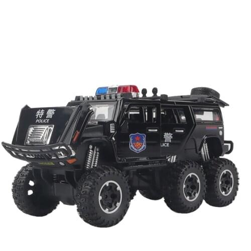 1: 32 simulation big wheel alloy car model childrens SUV toy car model childrens birthday Christmas New Year gift black car