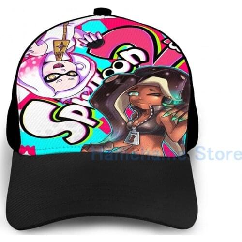 Fashion Splatoon 2 Marina and Pearl Basketball Cap men women Graphic print black Unisex adult hat