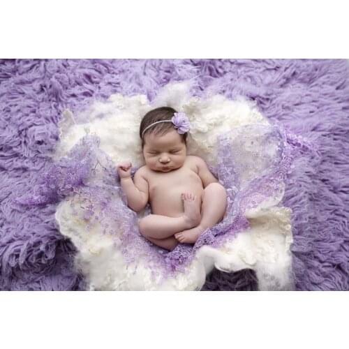 Fashion Baby Girl Boy Newborn Unisex Infant Blanket Long Floral Lace Wrapped Blanket+Headband Pretty Photography Props Bottoms