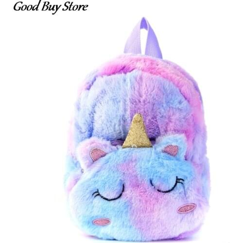 Soft Plush School Mochila Unicorn Backpack Cute Children Toys Bag 3D Cartoon Animal Schoolbag Student Kids Shoulder Backpacks