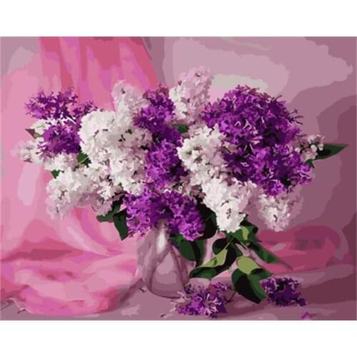 DRAWJOY Framed Flower DIY Painting By Numbers Wall Art DIY Canvas Oil Painting Home Decor For Living Room Wall Art