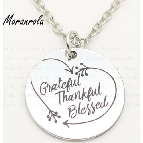New arried "Grateful Thankful Blessed"Jewelry Thanksgiving copper Necklace & KeychainThanksgiving Necklace Thankful Jewelry