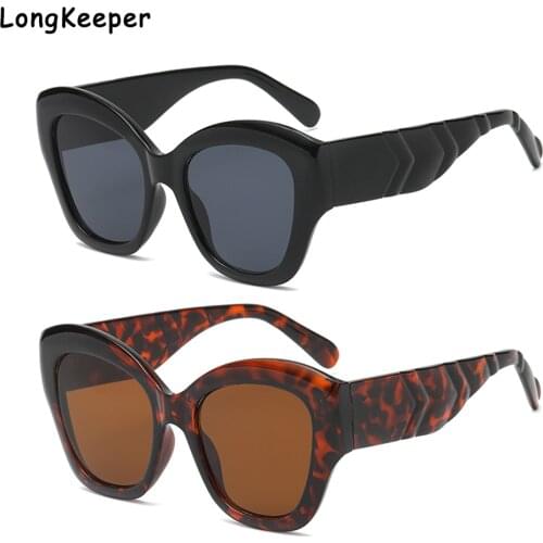 Vintage Oversize Oval Cat Eye Sunglasses Women Luxury Brand Big Thick Frame Women Sun Glasses Black Trendy Female Glasses Oculos