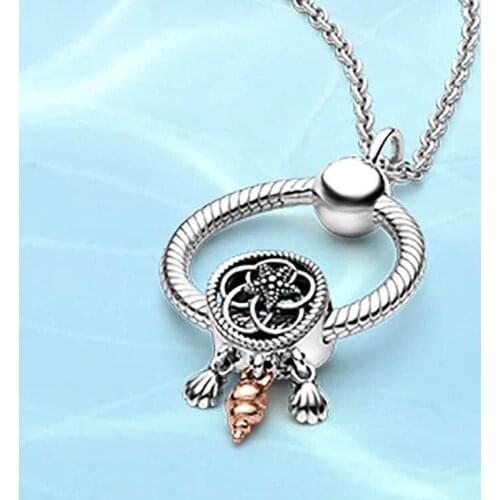 100 % 925 Sterling Silver Pan Necklace Shell Hollowed-out Conch Ocean Series High Quality Gift Multi-style The Most Popular