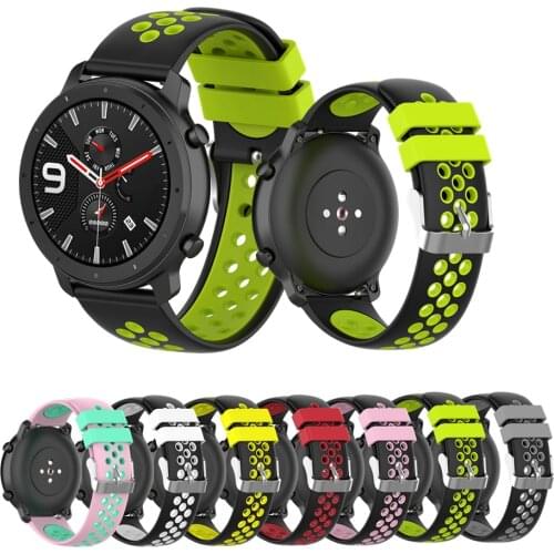 22mm 20mm 18mm Replacement Silicone Watch Band Strap For Amazfit Gts Gtr 47mm 42mm Bip Pace Stratos 2 For Huawei Watch GT Magic