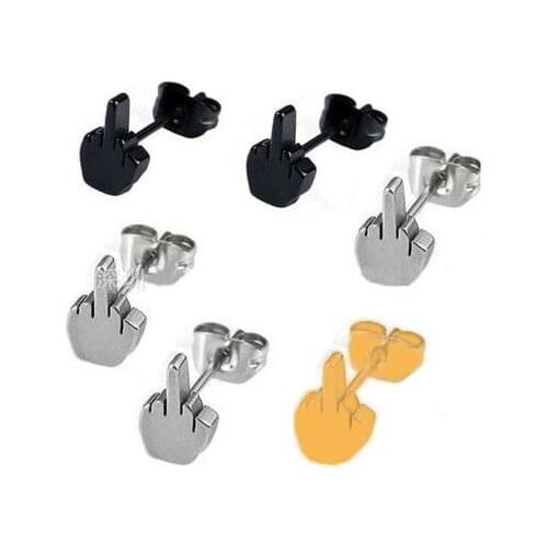 Fashion Cool Womens Mens Punk Finger Hand Ear Studs Earrings Hook Earring