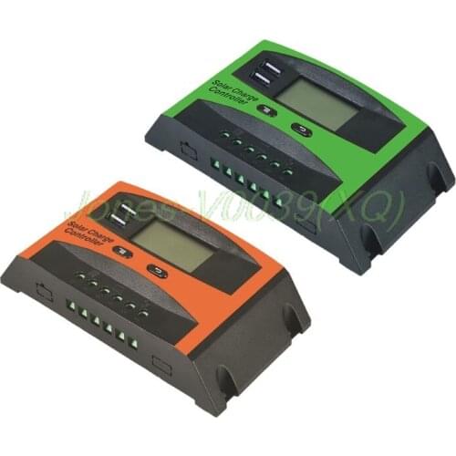 20A/30A PWM 12V/24V Solar Energy Controller LCD Function Dual USB Solar Cells Panel Battery Charge Regulator