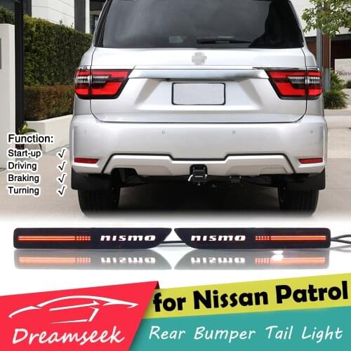 LED Reflector Rear Bumper Tail Light for Nissan Patrol Y62 2020 2021 Brake Lamp with Dynamic Sequential Turn Signal #ZM