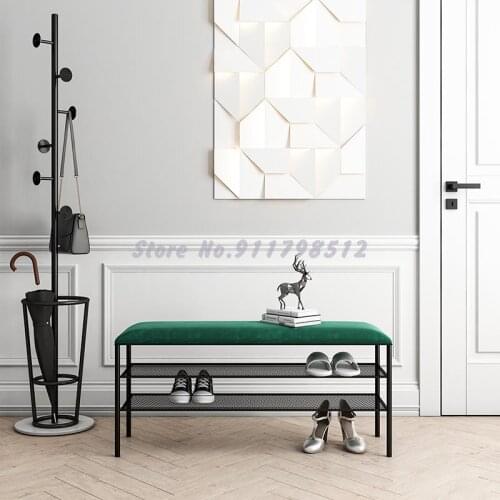 Italian-style shoe changing stool, household soft bag cushion, door entry, light luxury shoe rack, storage storage, shoe stool