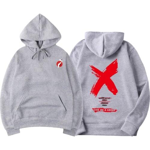 Oversize Hoodie Red X Cross Letter Print Black Hoodies Streetwear Brand Clothing Hip Hop Swag Short Hooded Hoody Men Asian size