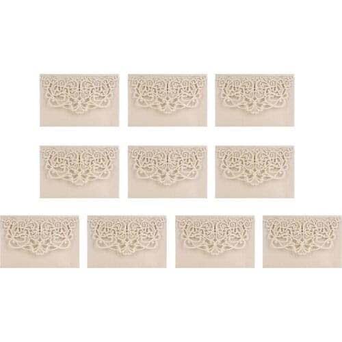 Pack of 10 Cut Flower Cardstock Wedding Baby Shower Invitation Cards