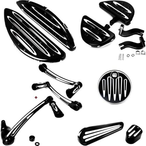 Shallow Cut F+R Floorboards&Brake Arm Shift Lever&Fule Tank Cover For Harley Touring Road King Street Glide Road Glide 2014-2018