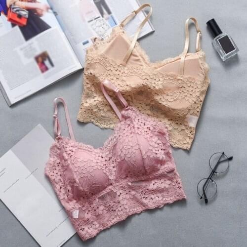 Women Sexy Bra Embroidery Flower Tube Top Sexy Sleeveless Girls Bra Women Tank Tops