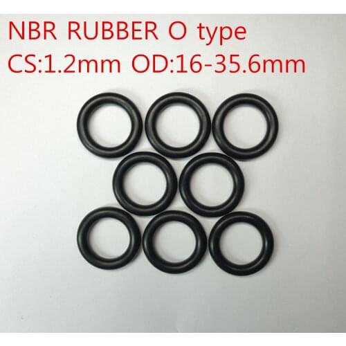 100Pcs CS1.2mm OD16/17/18/19/20/22/25/25.8/27/27.9/34/35.6mm NBR Rubber O type Automobile Sealing Ring O-Ring Oil Sealing Gasket