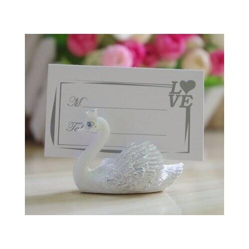 100Pcs new swan creative resin seat clip craft seat clip business card holder table card holder