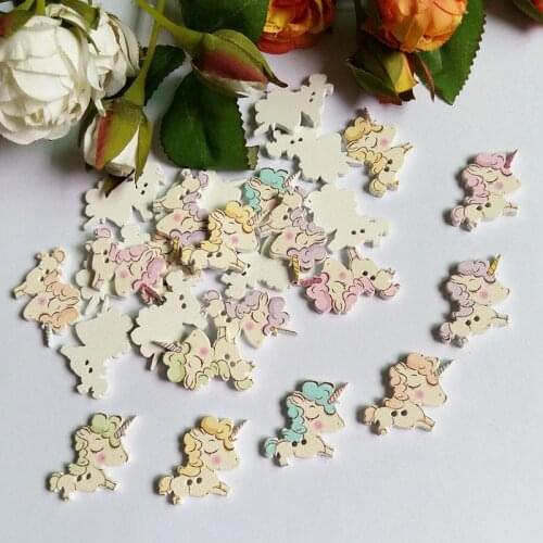 120pcs/lot Mixed cartoons horse button 2 Holes Wooden Buttons 21mm*21mm Scrapbooking Sewing Clothing and Decorative scrapbook