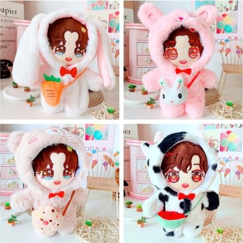 20cm PP cotton cattle bear shape Replaceable clothes idol Doll Winter sweater Sean Xiao Clothes Christmas Girl gifts