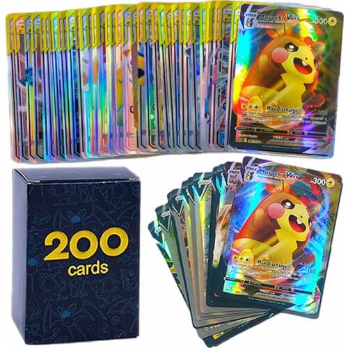 200pcs Pokemon Card GX EX VMAX MEGA Booster Box English Game Battle Trading Collection Shining Card Best Selling Kids Toys Gift