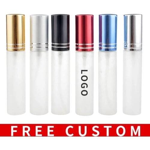 100pcs/lot 10ML High Quality Parfum Travel Spray Frosting Glass Bottle For Perfume Portable Empty Free Custom Print LOGO