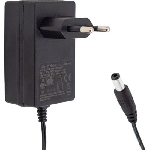 GW-POWER 12 VOLT - 2 AMP PLASTIC CASE SOCKET TYPE ADAPTER 5.5*2.5 END