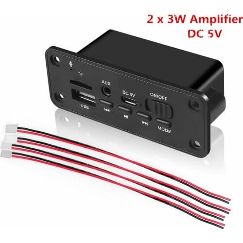 Hot DC 5V Bluetooth MP3 WMA Decoder Board Audio Module USB TF Radio Wireless FM Receiver MP3 Player 2 X 3W Amplifier For Car