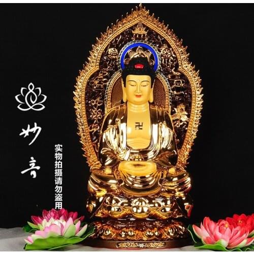TOP GOOD figure of Buddha--OFFICE HOME Health Protection# Buddhism Consecrate the Buddha 24K gilding brass statue 60 CM