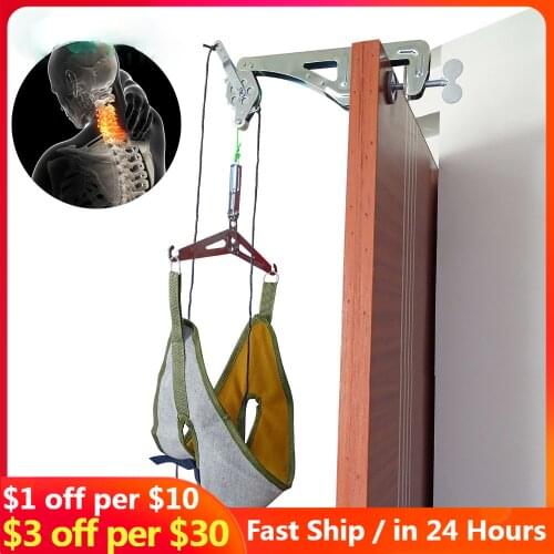 Neck Head Massager Pain Relief Hanging Neck Stretcher Neck Over Door Cervical Traction Stretch Gear Brace Kit