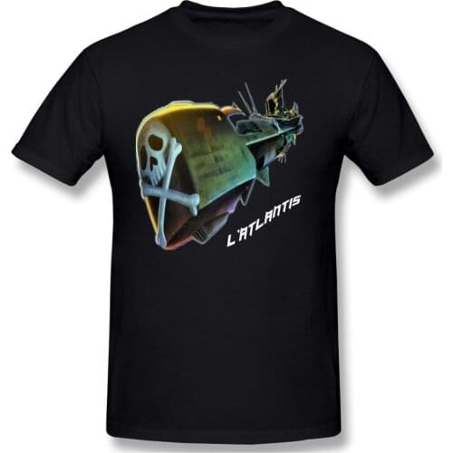 Men Space Pirate Captain Harlock Arcadia Yuki Tadashi Anime T-Shirts Funny Tops Albator Ship Pure Cotton Tees Harajuku TShirt