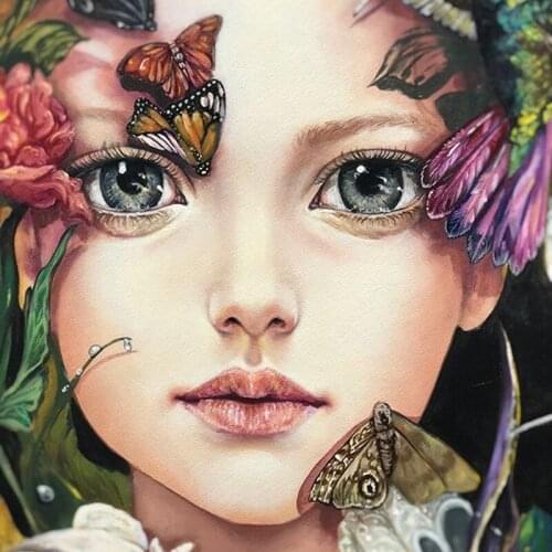 Full Drill Flower Fairy Diamond Painting Embroidery Kit Portrait Mosaic Cross Stitch Canvas Painting Wall Art Handmade Gift