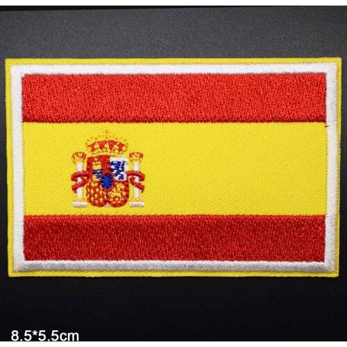 Spain National Flag Iron on USA US Germany Russia Russian UK National Flag Novelty Embroidered Clothes Patches For Clothing