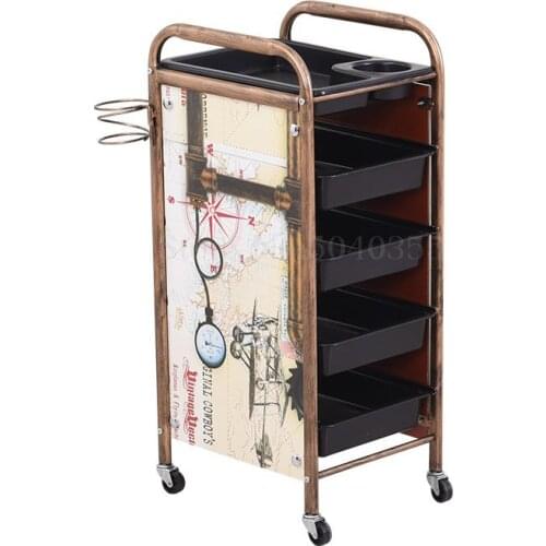 New retro hairdresser beauty stroller barber shop hot dyeing tool car hair salon trolley bar specials