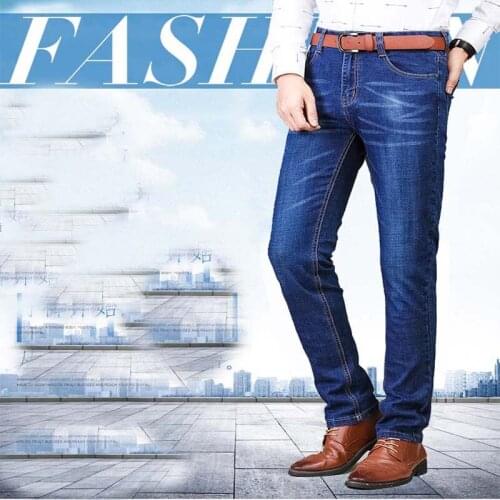 Brand 2018 New Mens Fashion Jeans Business Casual Stretch Slim Jeans Classic Trousers Denim Pants Male