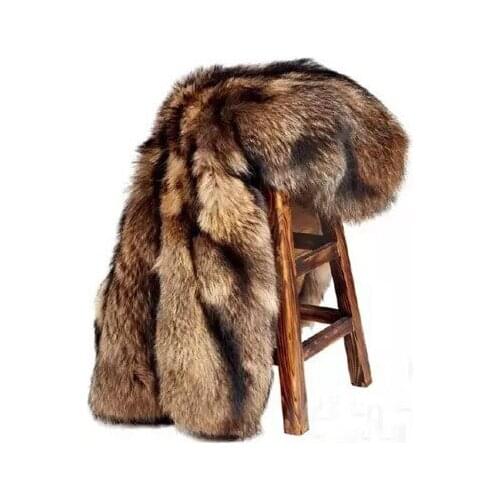 Faux Fur Blanket High-End Environmental Protection Raccoon Fur Bay Window Bedroom Soft Decorative Blanket