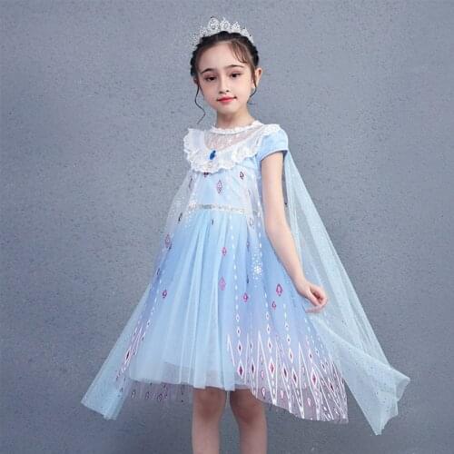 Summer New Kids Dress With Drape Princess Dress Girls Christmas Halloween Party Childrens Performance Show Clothing