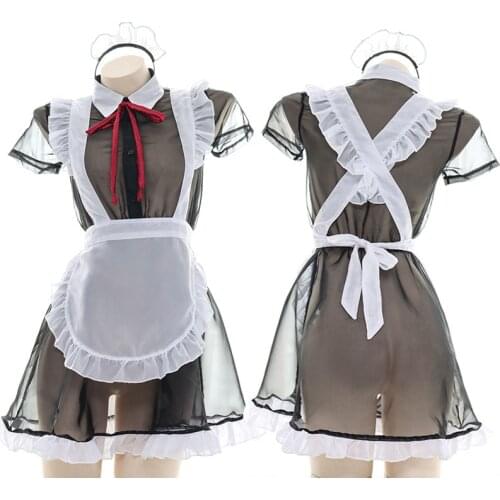 Jimiko see-through maid uniform Japanese Kawaii underwear cosplay Erotic Serve Costumes Sexy woman Sweet outfit hot lingeries