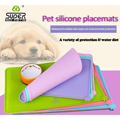Gamelle Chien Super Pets Eat Mat Can Prevent Slippery Bit Waterproof Cushion Dog Cat Leaking Silicone Pad Latex Universal