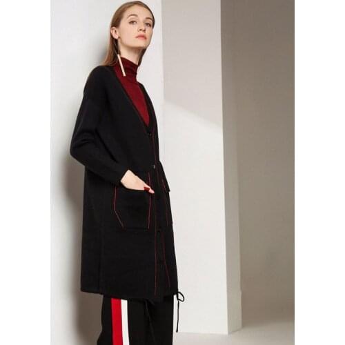 2019 Spring And Autumn Season New Easy Long Fund Sweater Loose Coat Covered Long Sleeve Knitting Unlined Upper Garment Cardigan